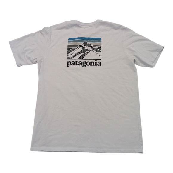 Patagonia Responsibili-tee Light Blue Pocket Shirt Medium - Picture 2 of 8